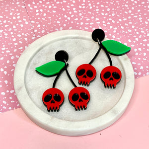 cherry skull earrings