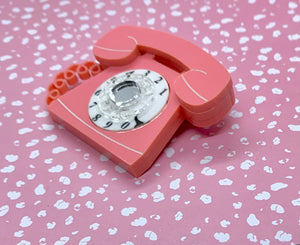 Retro 1950’s Pink Telephone Brooch