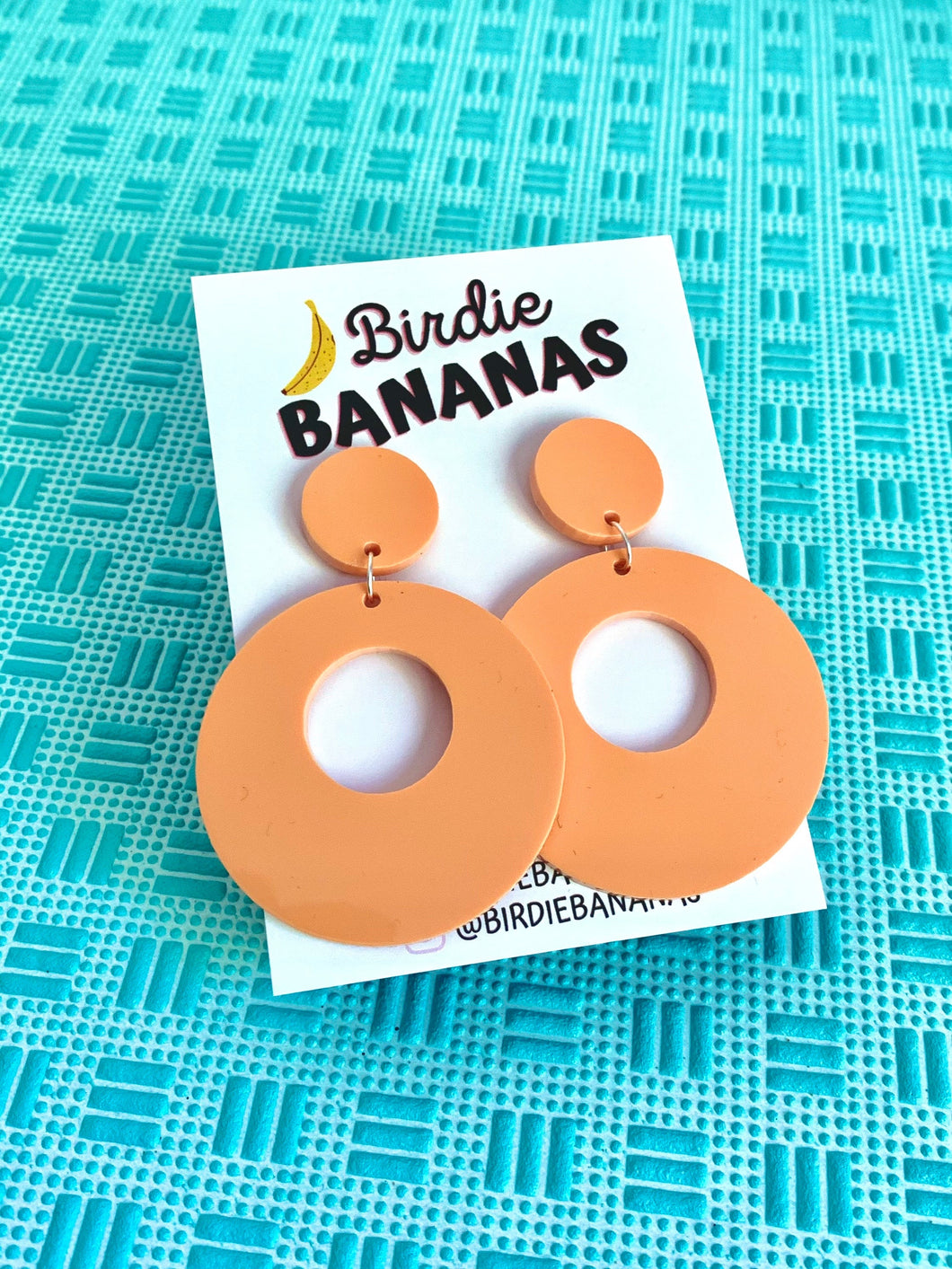 Orange Circle Hoop Earrings