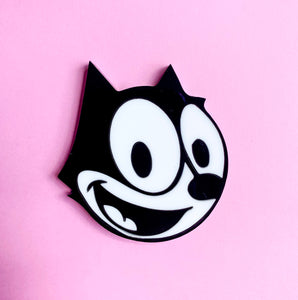 collectable acrylic felix the cat brooch