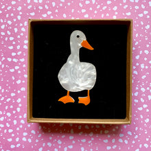 Load image into Gallery viewer, white duck brooch
