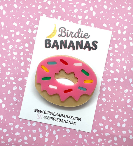 the Simpsons pink donut brooch