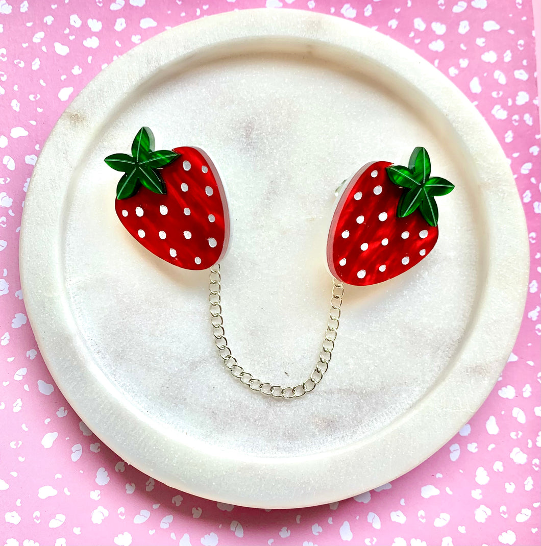Strawberry Sweater Clips