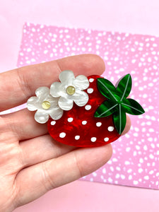 Strawberry Flower Brooch