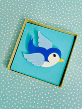 Load image into Gallery viewer, classic blue blubird acrylic brooch
