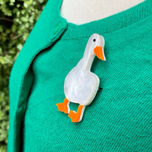 acrylic duck brooch