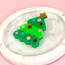 Load image into Gallery viewer, acrylic christmas tree brooch
