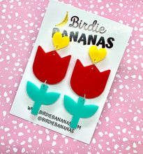 Load image into Gallery viewer, Red Tulip Earrings
