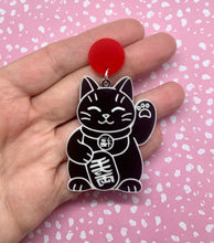 Load image into Gallery viewer, acrylic lucky cat earrings

