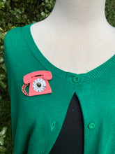 Load image into Gallery viewer, Retro 1950’s Pink Telephone Brooch
